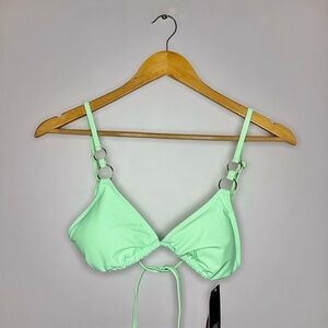 Wild Fable Light Green Bikini Top with Ring Accents